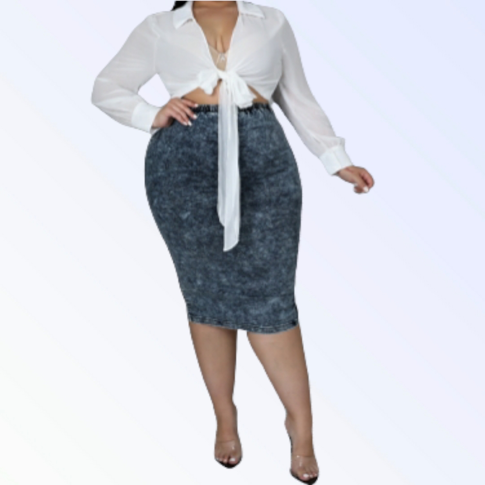 NWOT Elegant Denim Skirt